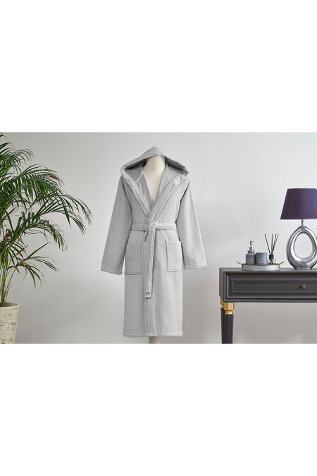 Ozdilek Bright Velvet Hooded Bathrobe - MALLTURK