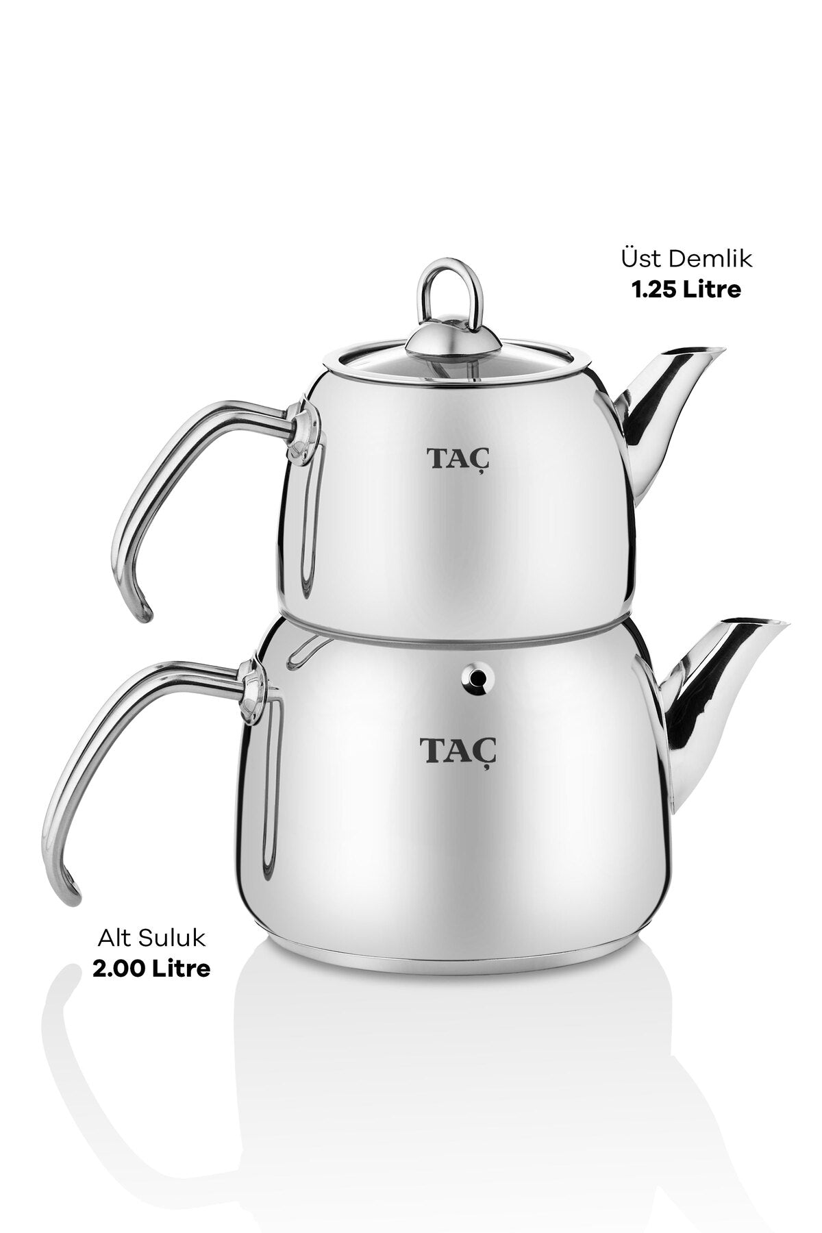 Tac Panda Medium Size 4-Piece Stainless Steel Teapot Set with induction Base, 1.25-2.00 liters - MALLTURK