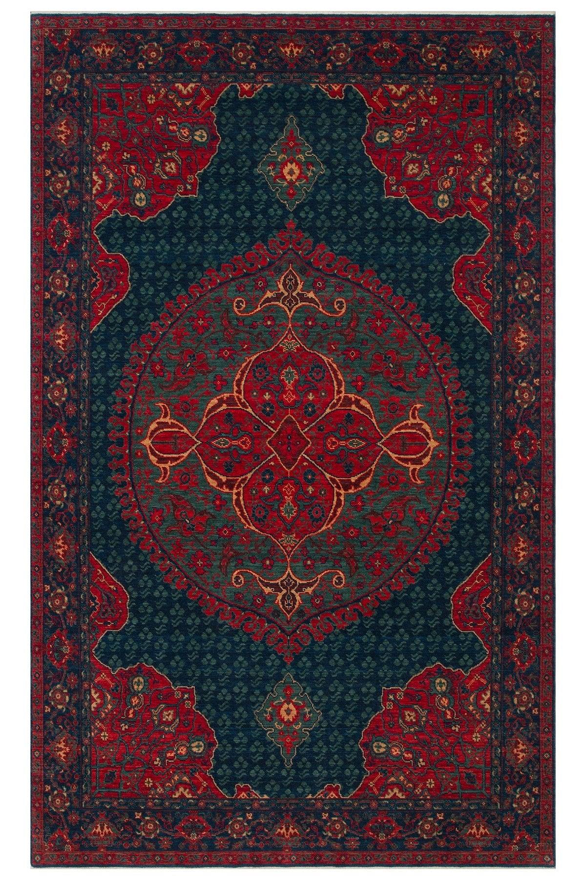 Eko Rug EKO Rug KADIM KDM03 Navy Ethnic Desenlere Featuring New Zealand Wool with Woven Special Loom Rug - MALLTURK