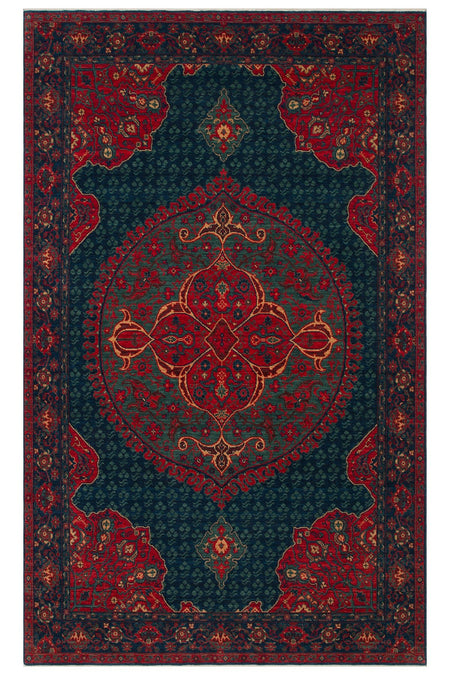 Eko Rug EKO Rug KADIM KDM03 Navy Ethnic Desenlere Featuring New Zealand Wool with Woven Special Loom Rug - MALLTURK