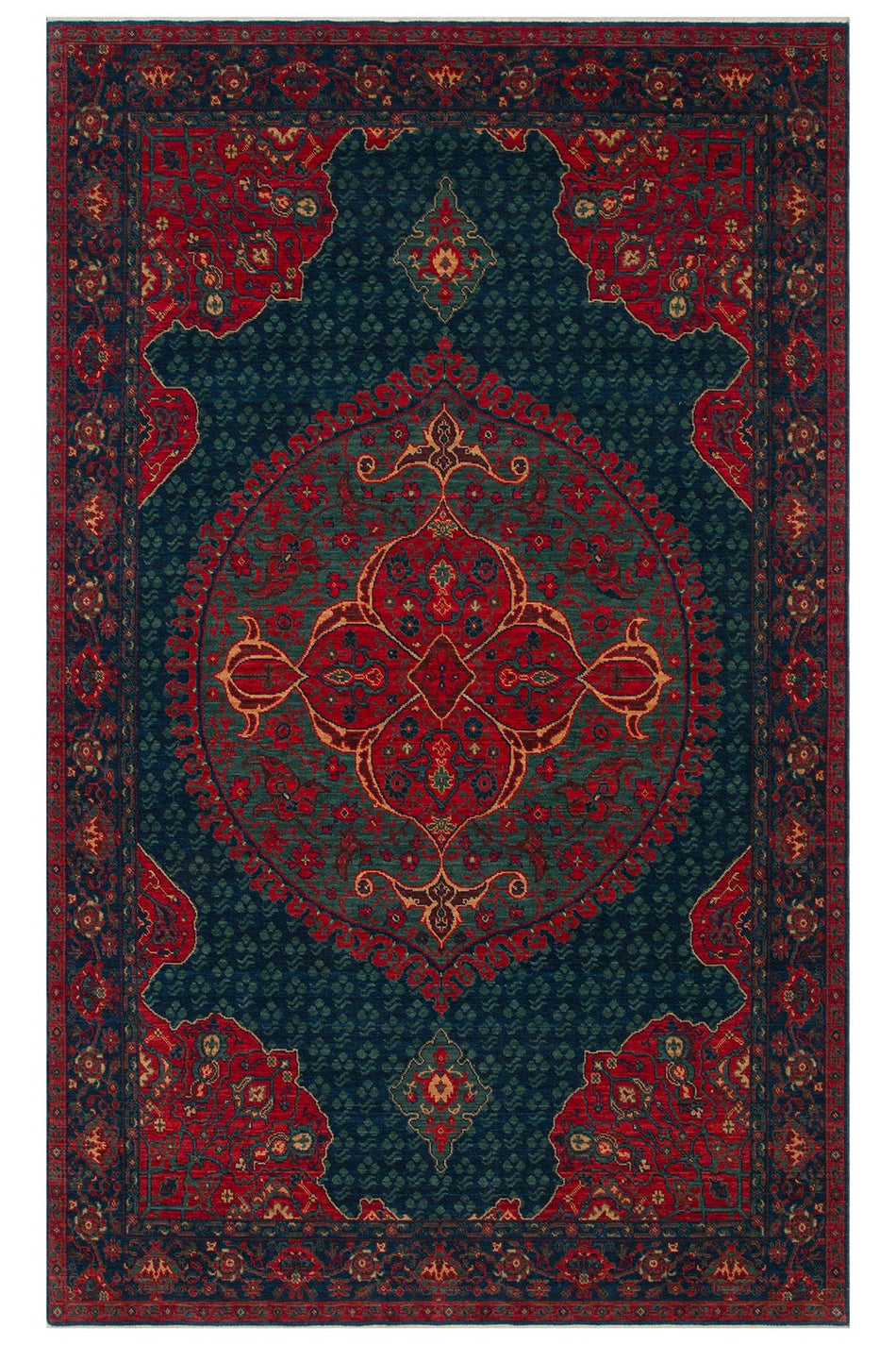 Eko Rug EKO Rug KADIM KDM03 Navy Ethnic Desenlere Featuring New Zealand Wool with Woven Special Loom Rug - MALLTURK