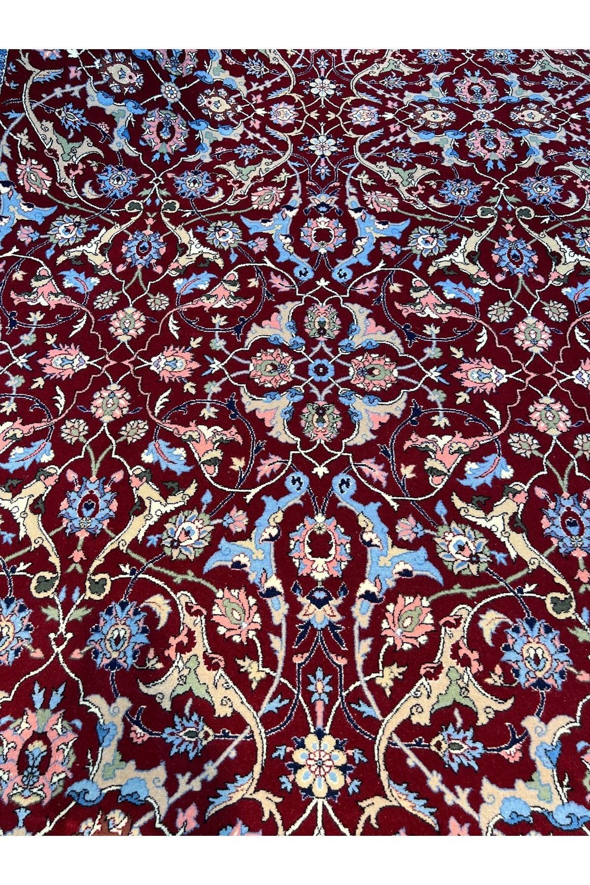 RD RAMAZAN DAG Hand Rug Art Hand-Woven Hereke Rug Signed Polonez Design Premium Quality Red Accent Size 272x194 - MALLTURK