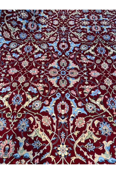 RD RAMAZAN DAG Hand Rug Art Hand-Woven Hereke Rug Signed Polonez Design Premium Quality Red Accent Size 272x194 - MALLTURK