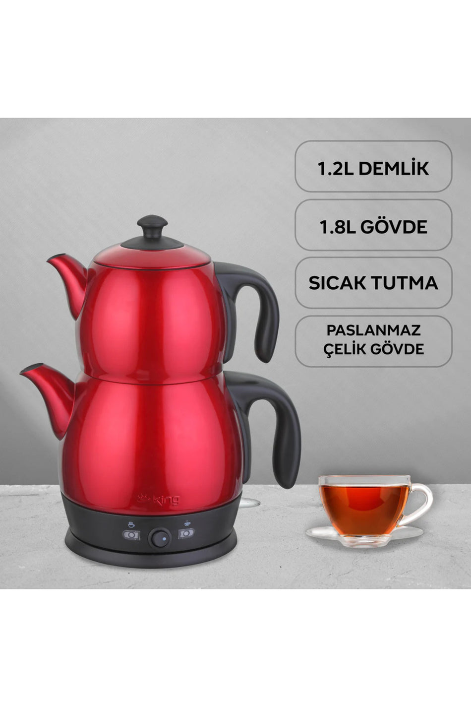 King P315R Lea Red Tea Maker - MALLTURK