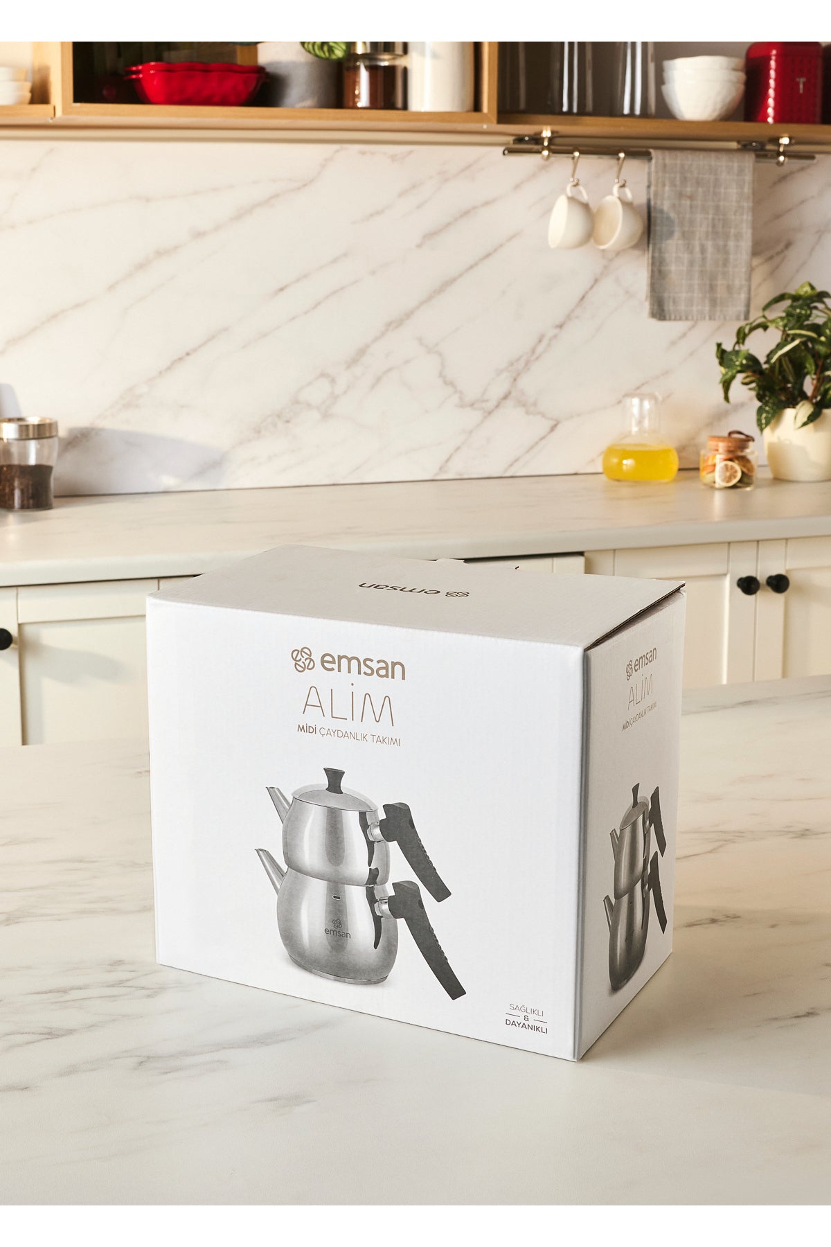 Emsan Alim Stainless Steel Teapot Set, Midi Size - MALLTURK