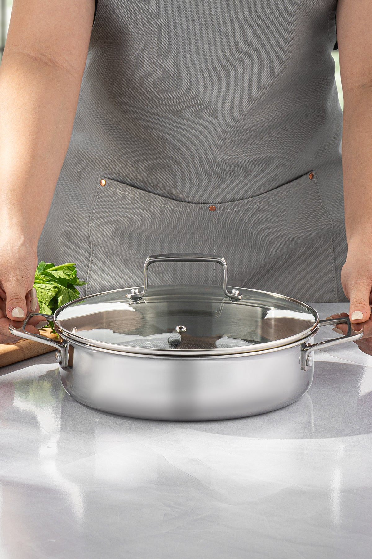 Emsan Pro Tri Ply Saute Pan
