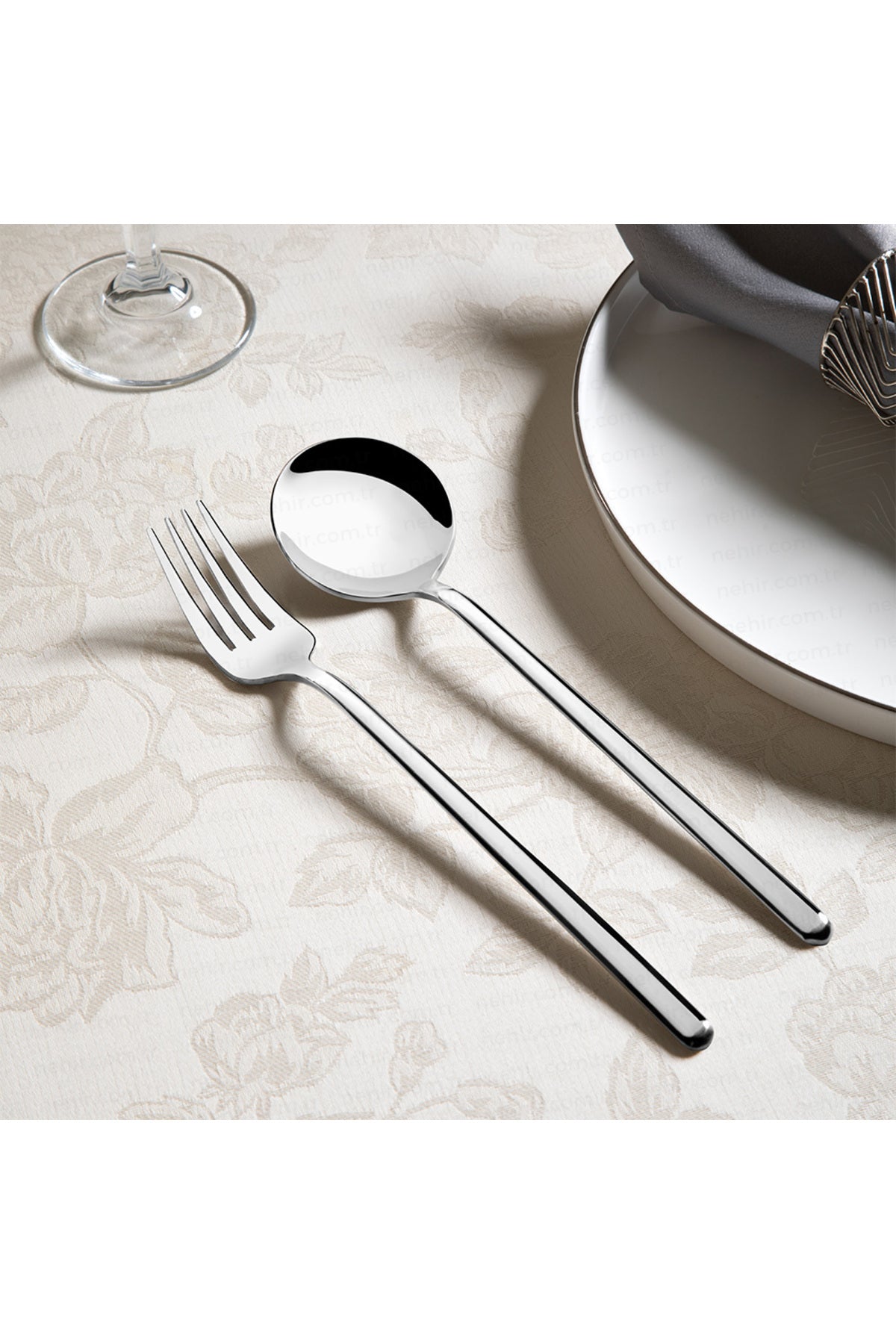 Nehir sofia Plain 6 Place Setting 30 Piece Boxed Fork Spoon Set - MALLTURK