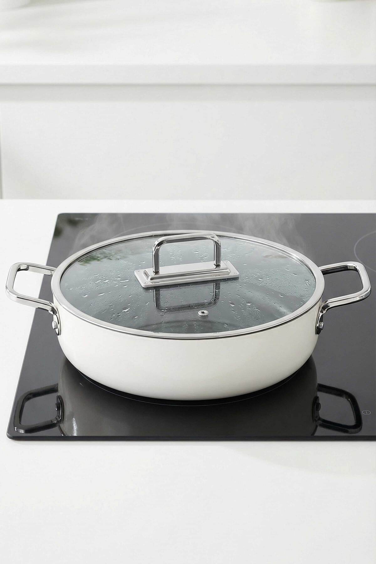 Tac Sera Feel Ceramic Nonstick Shallow Pot and