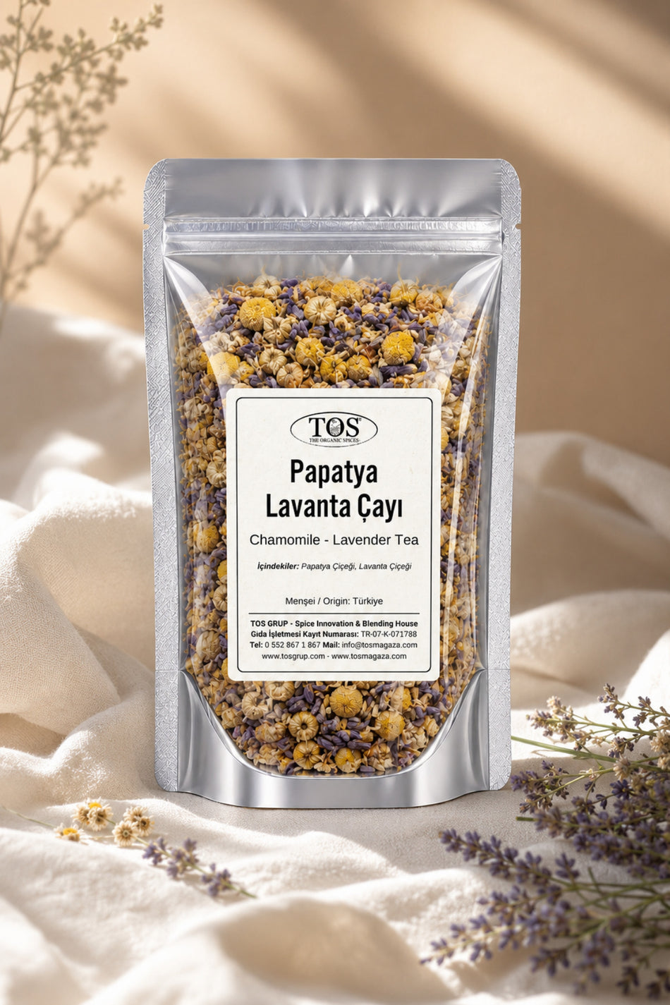 TOS The Organic Spices Chamomile - Lavender Tea 40 gr (1st Quality) Chamomile - Lavender Tea