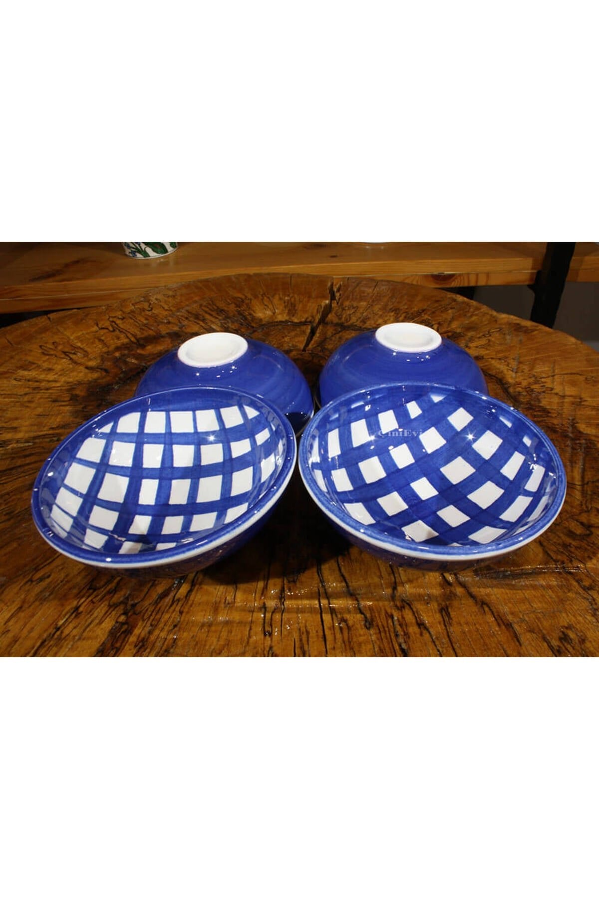 Cini Evi Blue White Design Bowl Set - MALLTURK