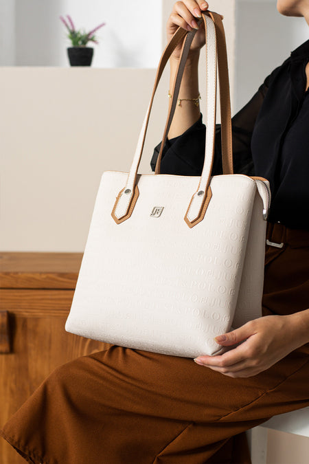 Just Polo Cream Women's Shoulder Bag, Large SIZE - MALLTURK