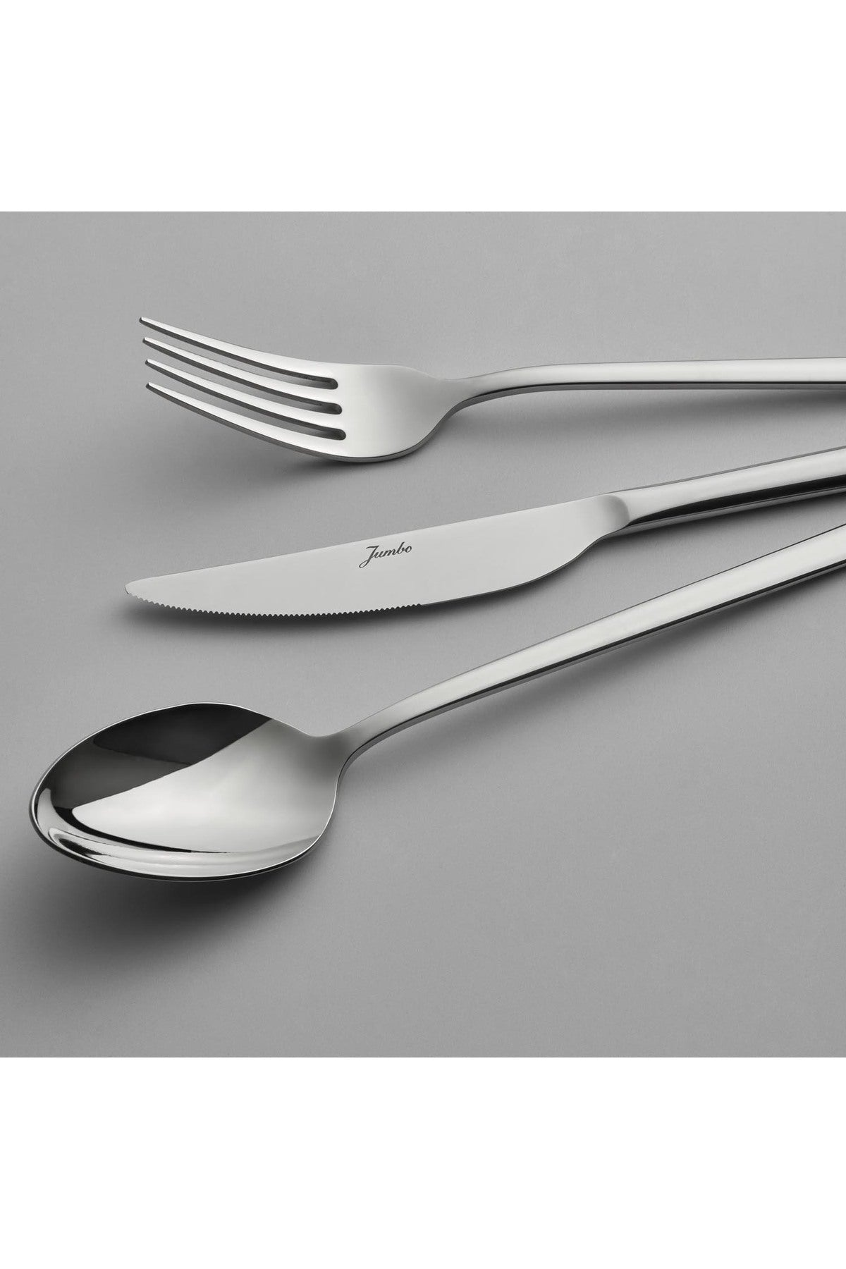 Jumbo 2001 84 Piece 12 Place Setting Steel Flatware Set - MALLTURK