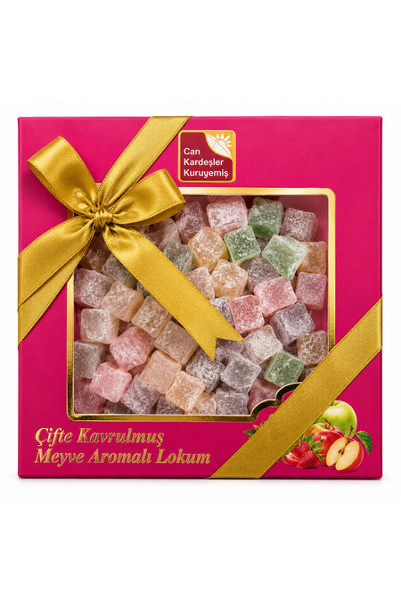 Can Kardesler Kuruyemis Double Roasted Fruit Flavored Turkish Delight 500 g - MALLTURK