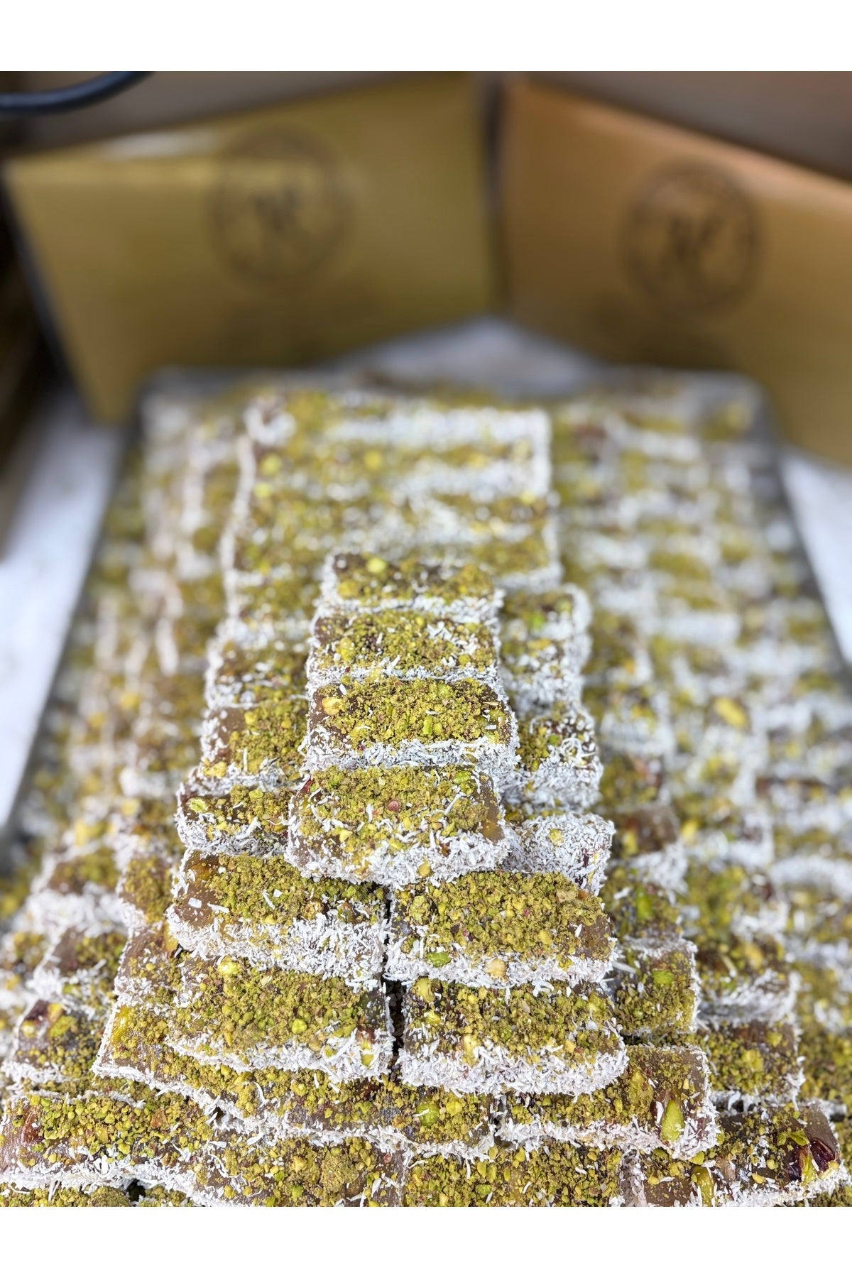 KAYA sekerleme Pistachio Turkish Delight 500gr - MALLTURK