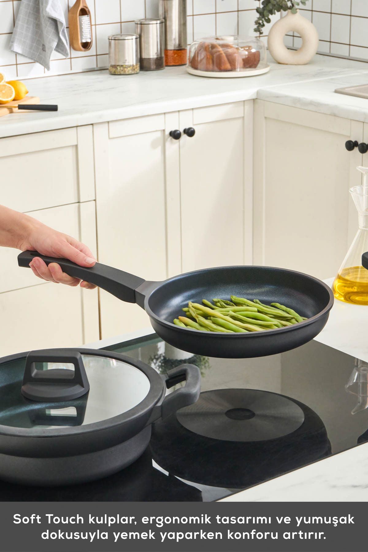 Karaca Biodiamond Riga Cast Induction Compatible Silikon Tutacak Hediyeli 7 Piece Cookware Set