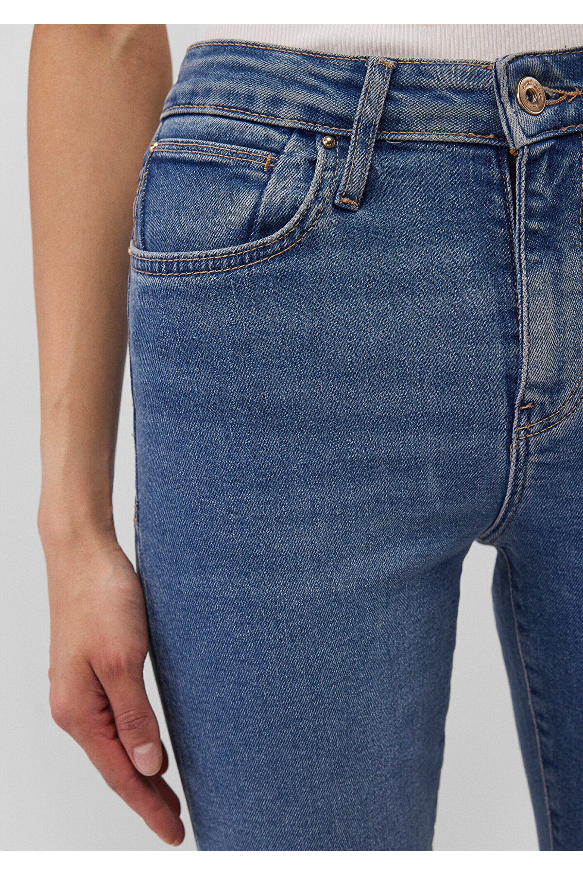 Cindy Gold Shape Dark Mavi Jeans 100277-87897 - MALLTURK