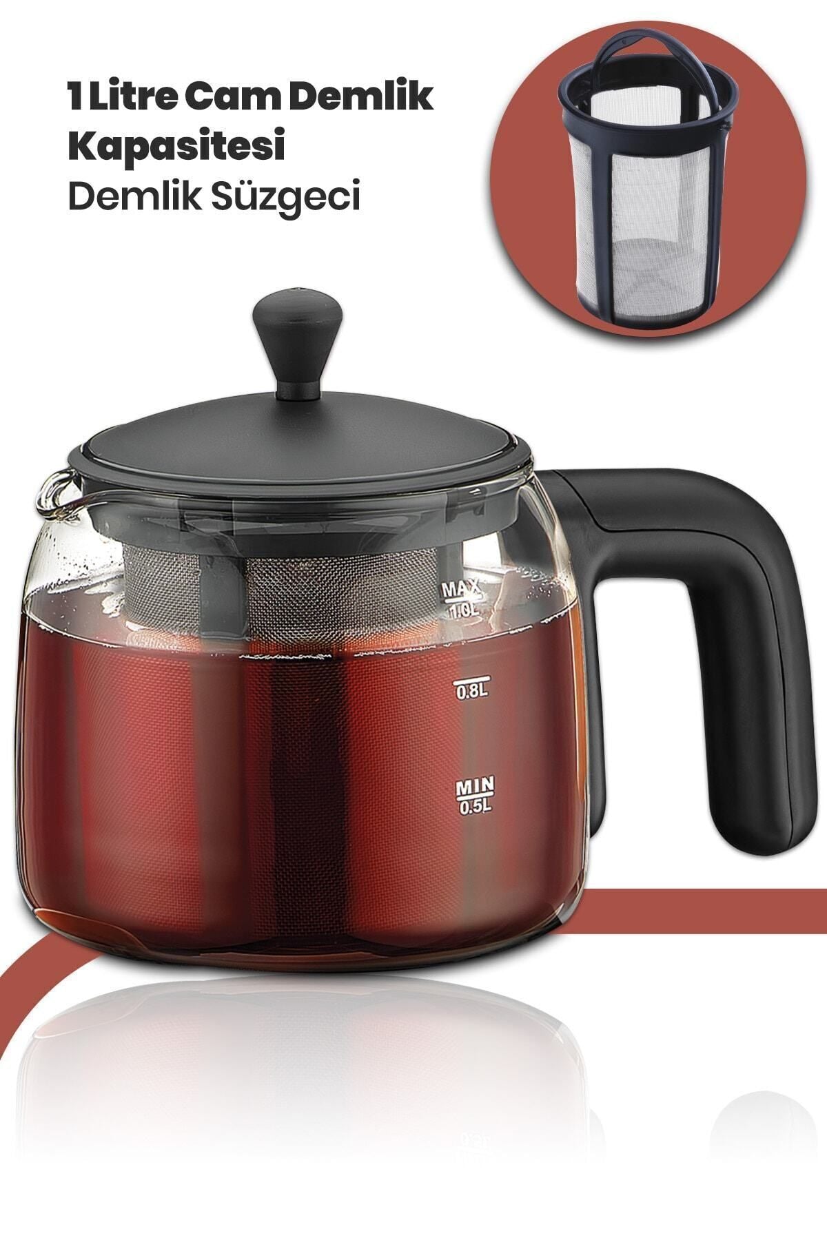 GoldMaster Trendcamelia 2200 Watt Glass Teapot BPA-Free Tea Maker and Water Heater - MALLTURK