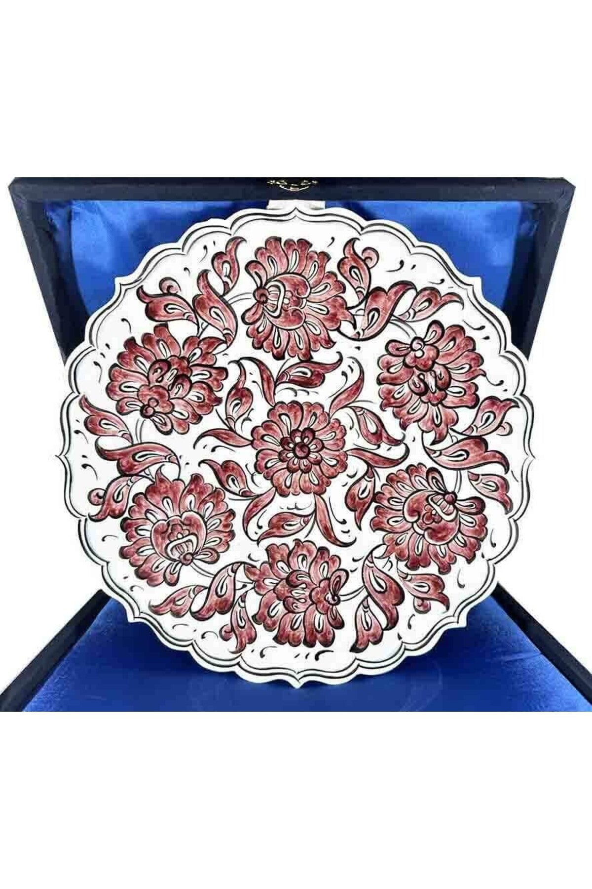 Cini Evi Lotus Motif 25cm Iznik Tile Plate - MALLTURK