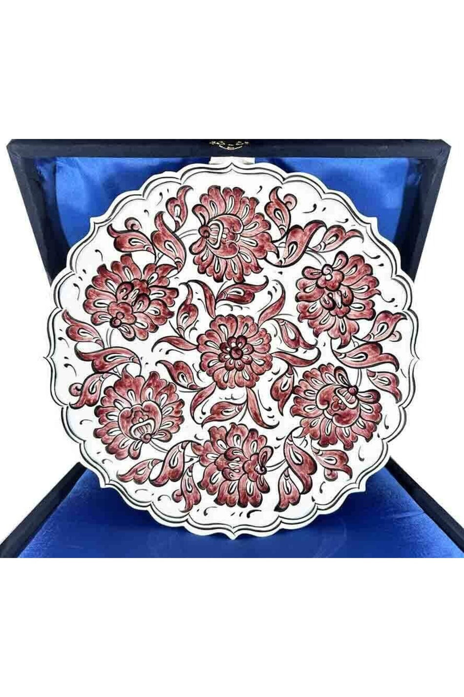 Cini Evi Lotus Motif 25cm Iznik Tile Plate - MALLTURK