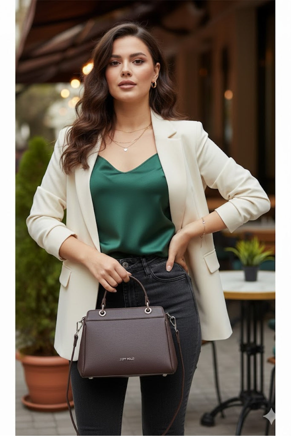 Just Polo Women's Hand and Shoulder Bag Brown - MALLTURK