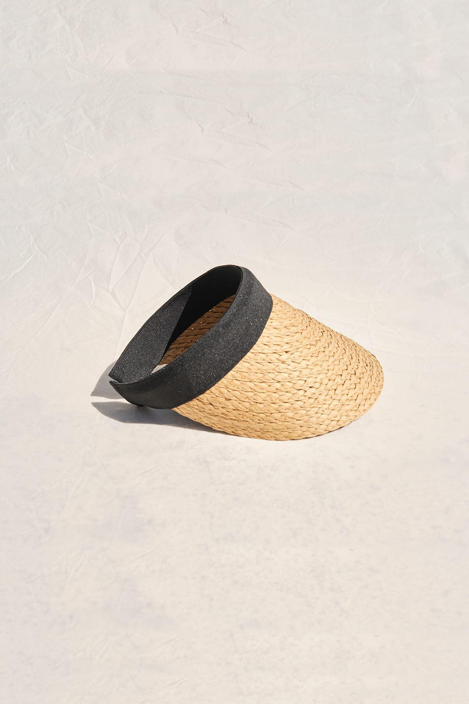 Hashema Black Beige Visor Straw Hat