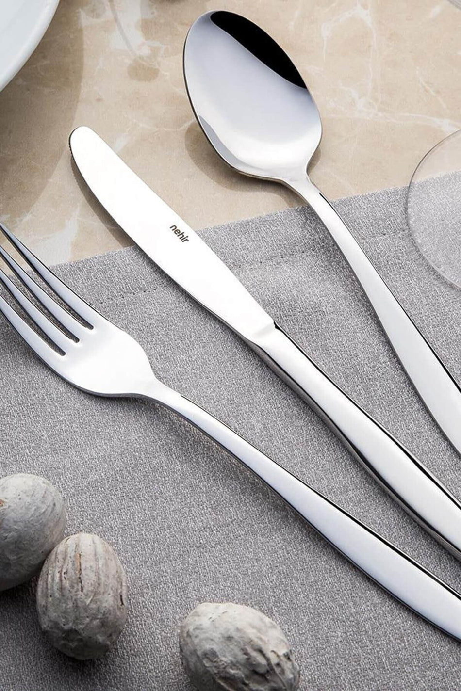Nehir sahra Plain 89 Piece Flatware Set 9541850 - MALLTURK