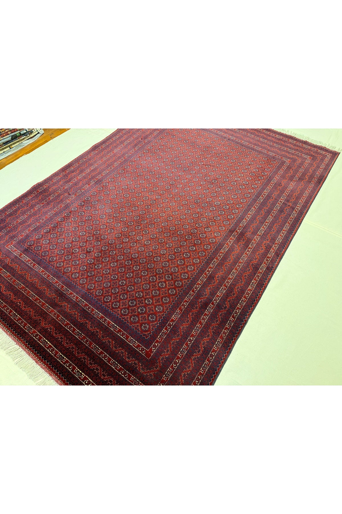 Afghan Rug Hand-Woven Hojanosrai Design 100% Wool Natural Dye