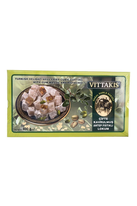 Damsak gida vittakis Mastic Flavored Pistachio Turkish Delight 400gr - MALLTURK