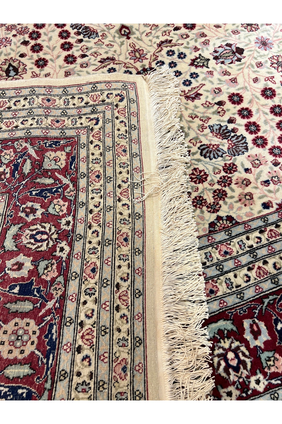 RD RAMAZAN DAG Hand Rug Art Hand-Woven Hereke Rug Seven Mountains Flower Premium Quality Size 397x295 - MALLTURK