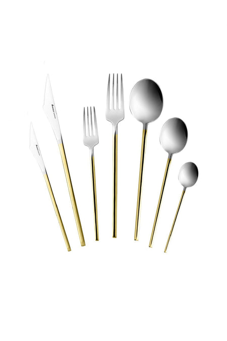 Karaca look gold 84 Piece 12 Place Setting 316 premium Flatware Boxed - MALLTURK