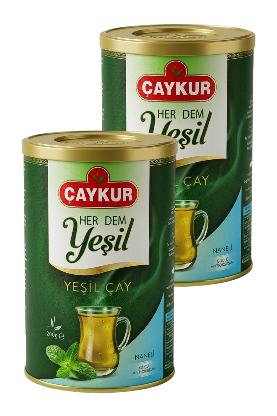 caykur Herdem Loose Leaf Green Tea with Mint 200 gr. Twin Pack - MALLTURK