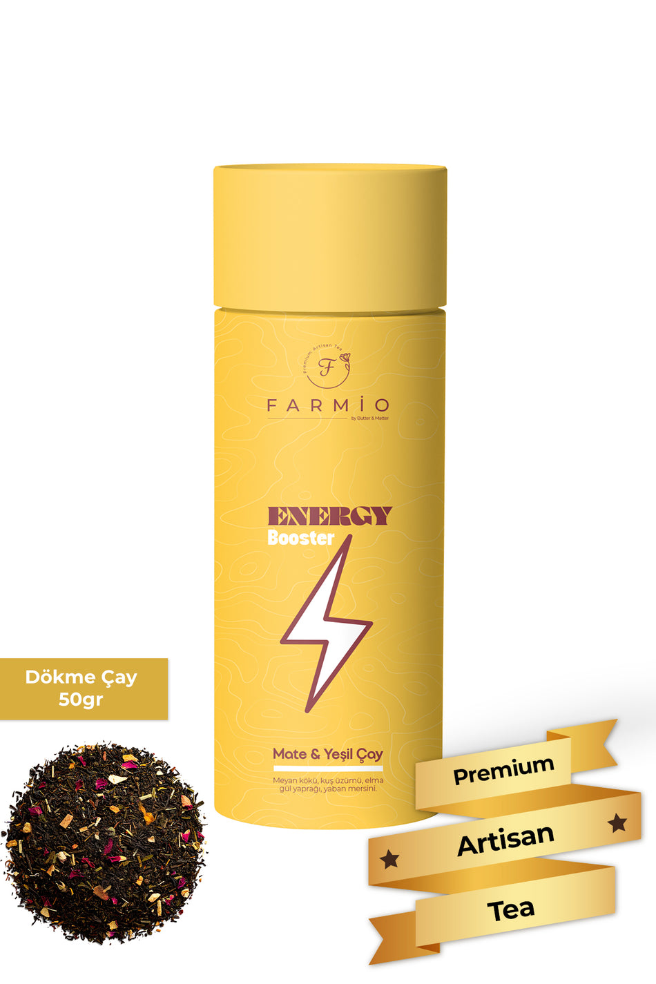 FARMIO ENERGY TEA – 50g – Mate, Licorice, Blackcurrant, Green Tea, Apple