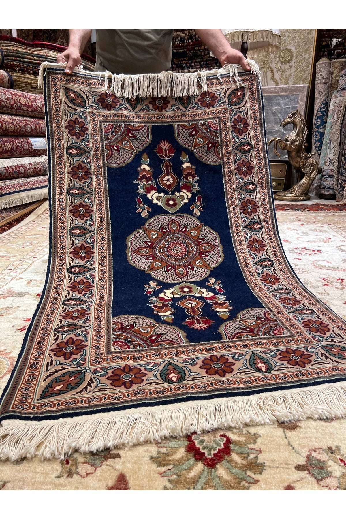 RD RAMAZAN DAG Hand Rug Art Hand-Woven Kayseri hacilar Weave Premium Quality Cotton Base Wool Weave Natural Dye Size 150x90 - MALLTURK