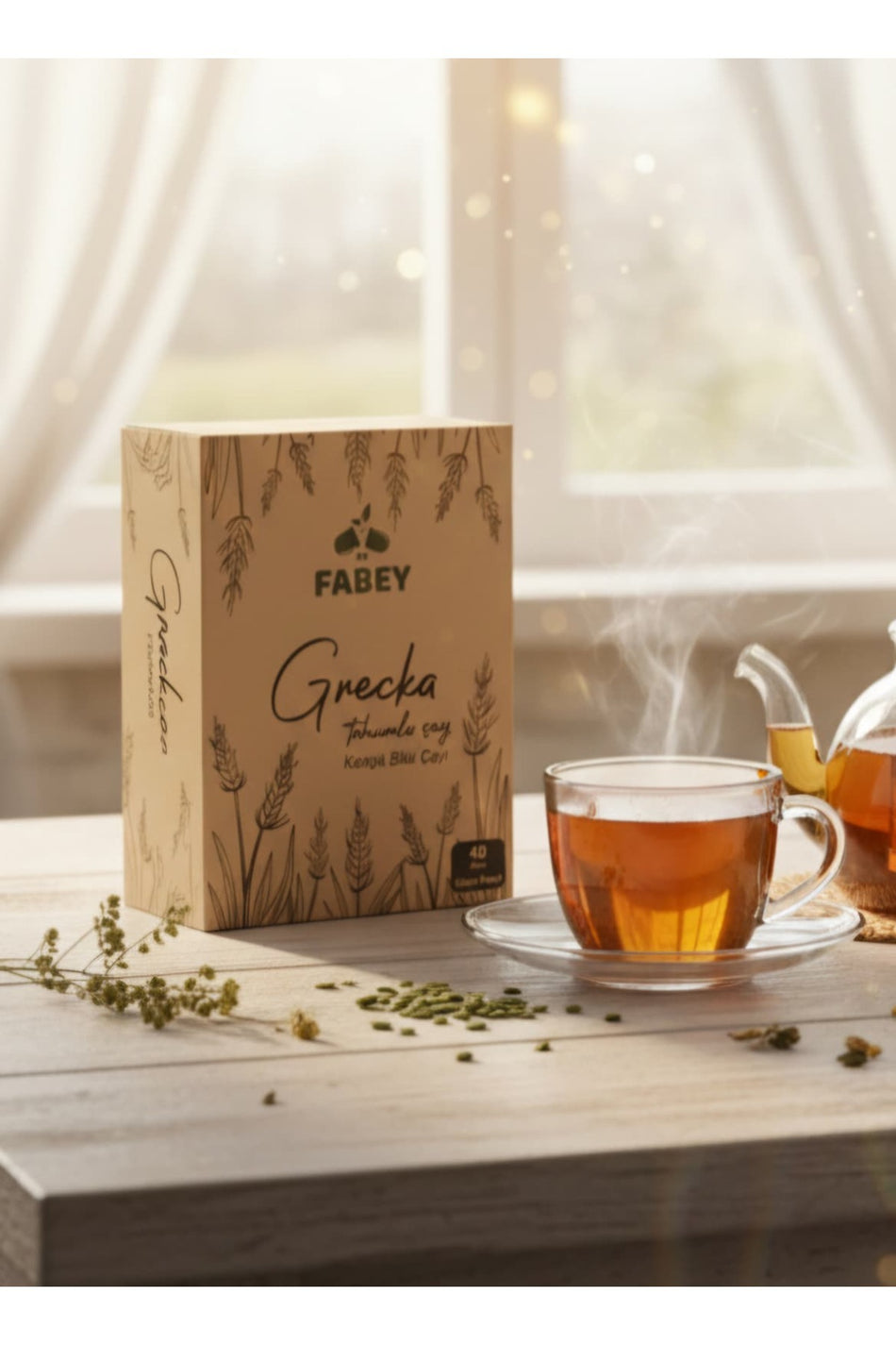 Esfabey Buckwheat Seed Tea, 40 Filter Tea Bags
