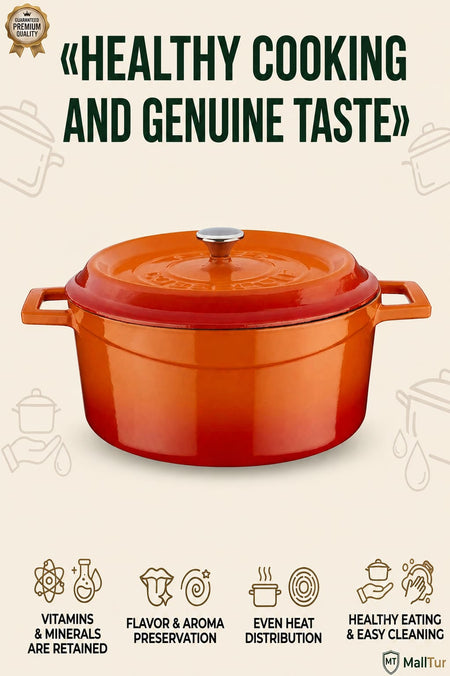 LAVA Cast Iron Casserole with Lid - MALLTURK