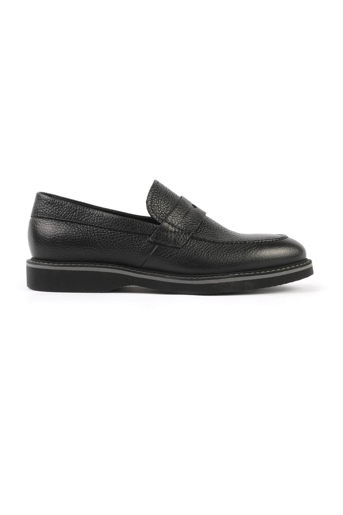 2695 Black Genuine Leather Men's Loafer Shoes - MALLTURK