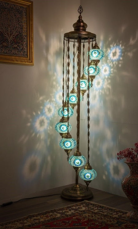 Turkish Mosaic Floor Lamp – 9 Globe - MALLTURK