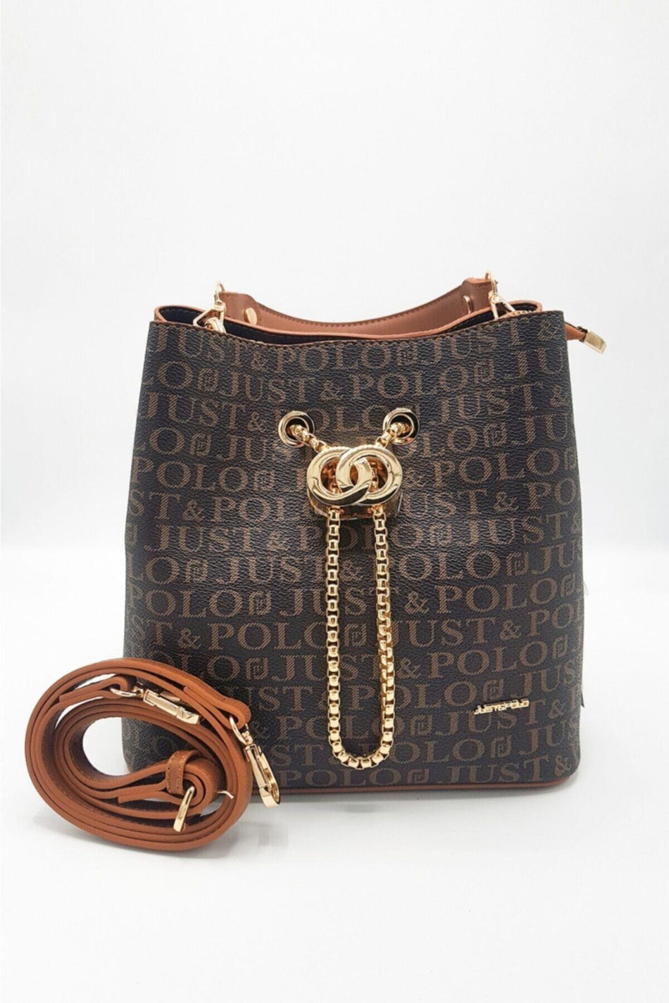 Just Polo Women's Hand and Shoulder Bag JPM2065 Brown Tan JPM2065