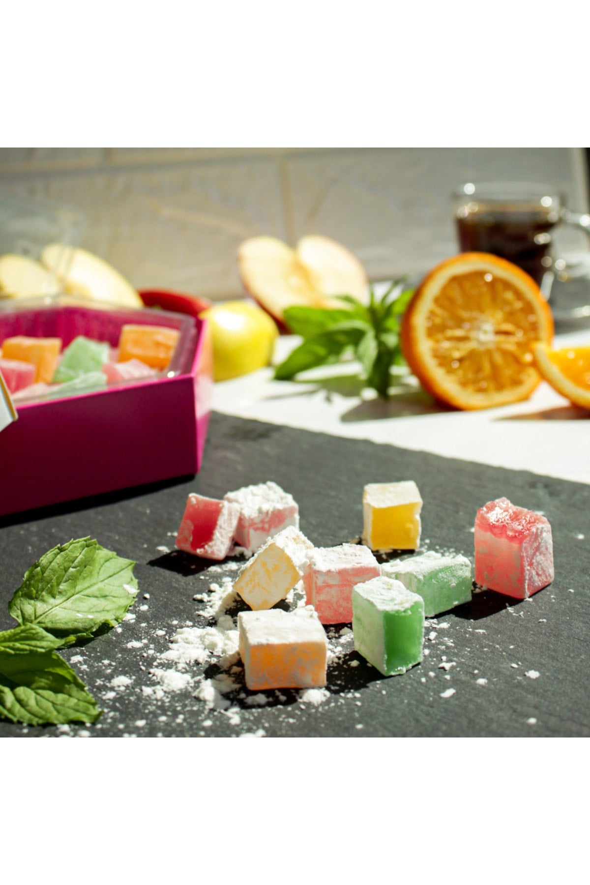 TAFE Turkish Delight 3 lu Pack Pistachio Hazelnut and Assorted Fruit Flavored altigen kutu - MALLTURK