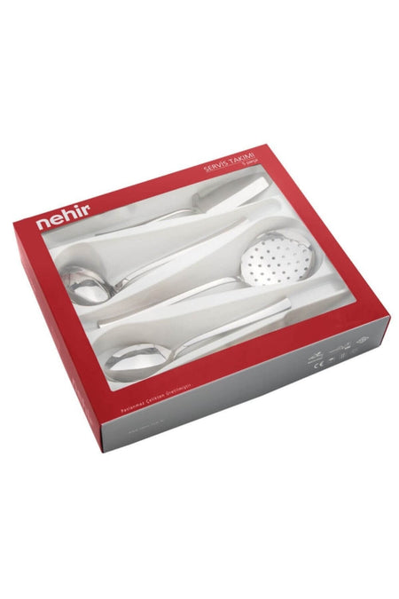 Nehir dalyan Plain 7 Piece Serving Utensil Set - MALLTURK