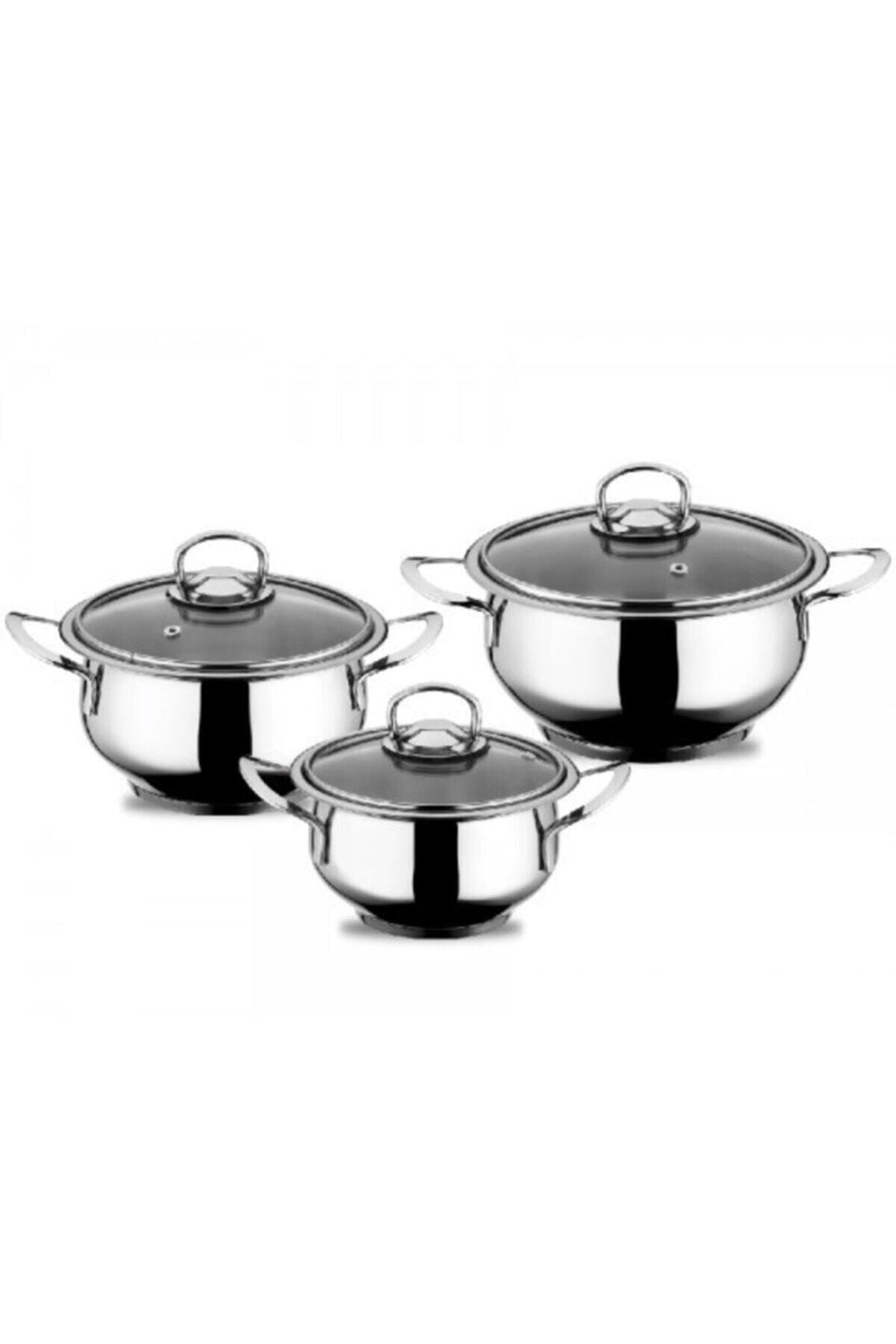 Hascevher 6 Piece Kumsal Cookware Set Cam with Lid- Kulplu - MALLTURK