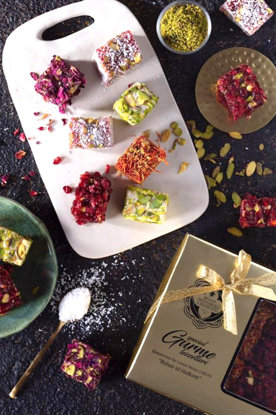 MESHUR safranbolu lokumcusu fitil gurme Assorted Turkish Delight 400gr - MALLTURK