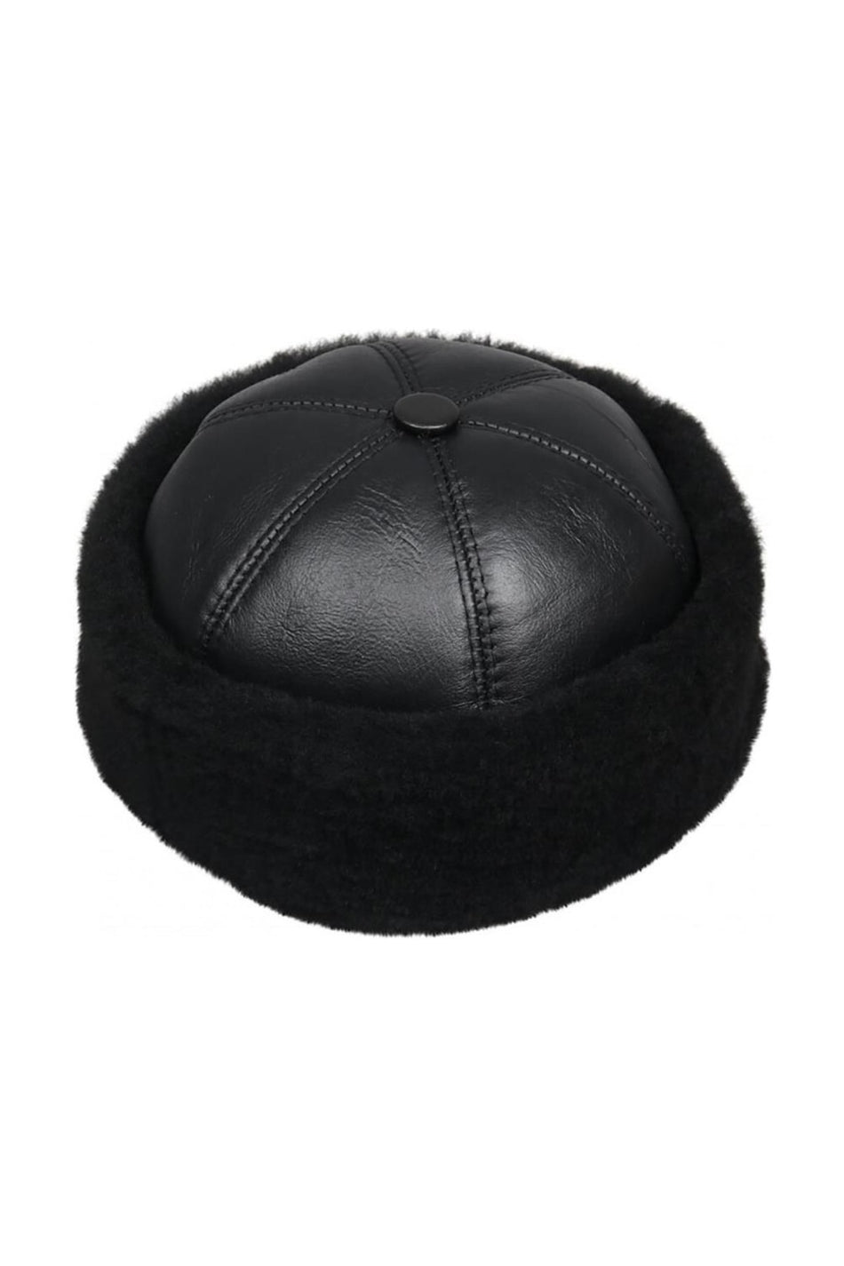 Fubileather Genuine Lambskin Outdoor Fur-Lined Leather Hat
