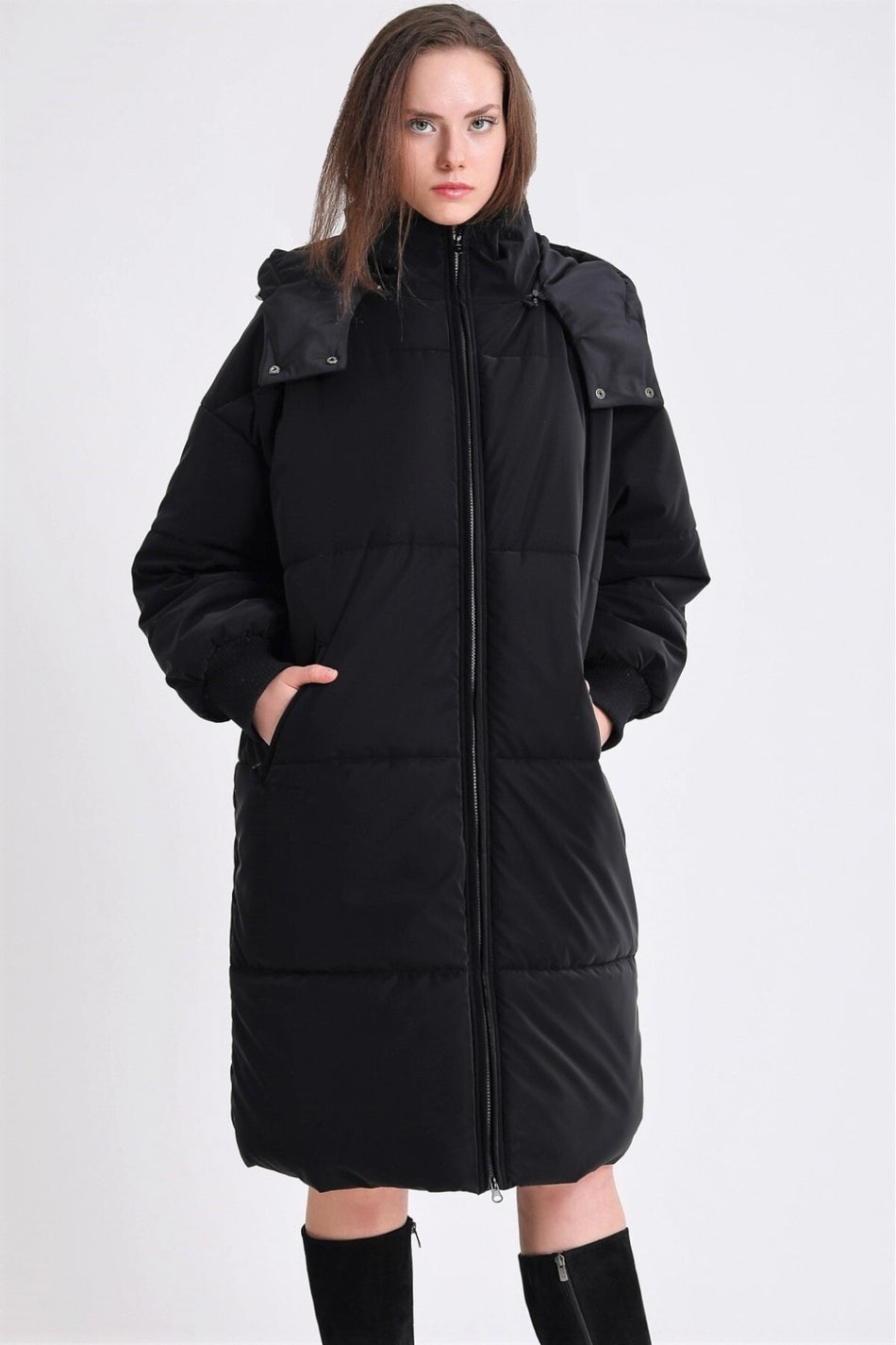 Leather Club Black Matte Down Puffer Jacket