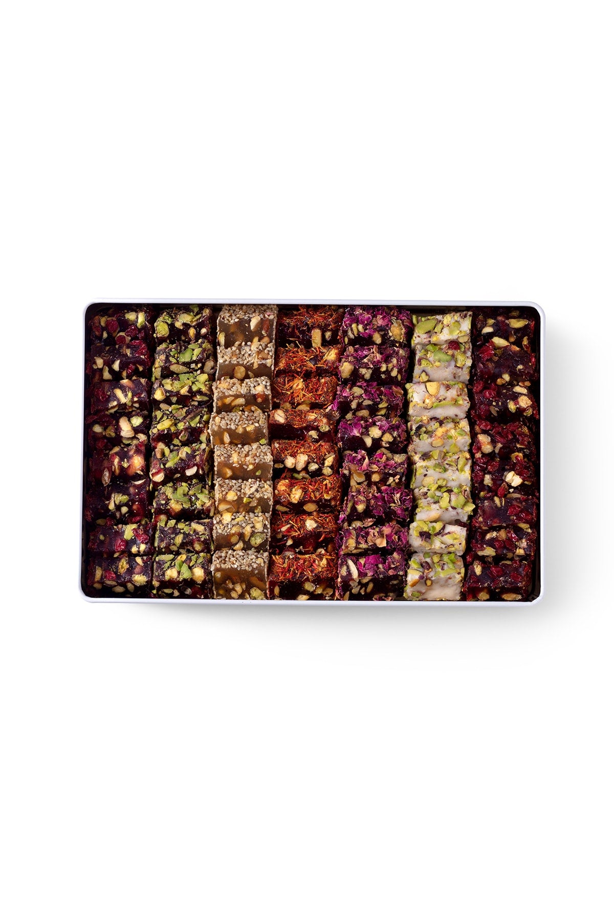 MESHUR safranbolu lokumcusu metal kutuda Assorted fitil Turkish Delight 1 kg - MALLTURK