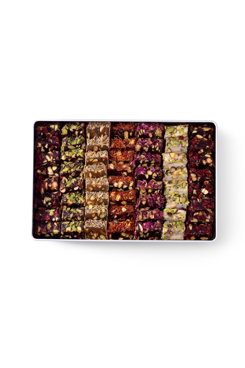 MESHUR safranbolu lokumcusu metal kutuda Assorted fitil Turkish Delight 1 kg - MALLTURK