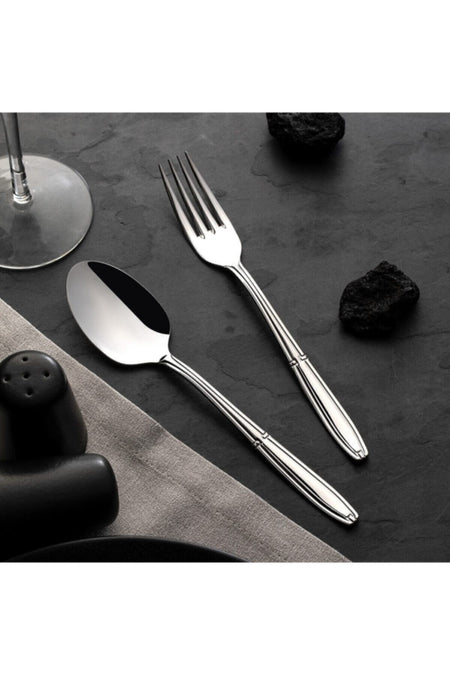 Nehir Plain parlak bicaksiz Fork Spoon Set servis setli 66 Piece 12 Place Setting - MALLTURK