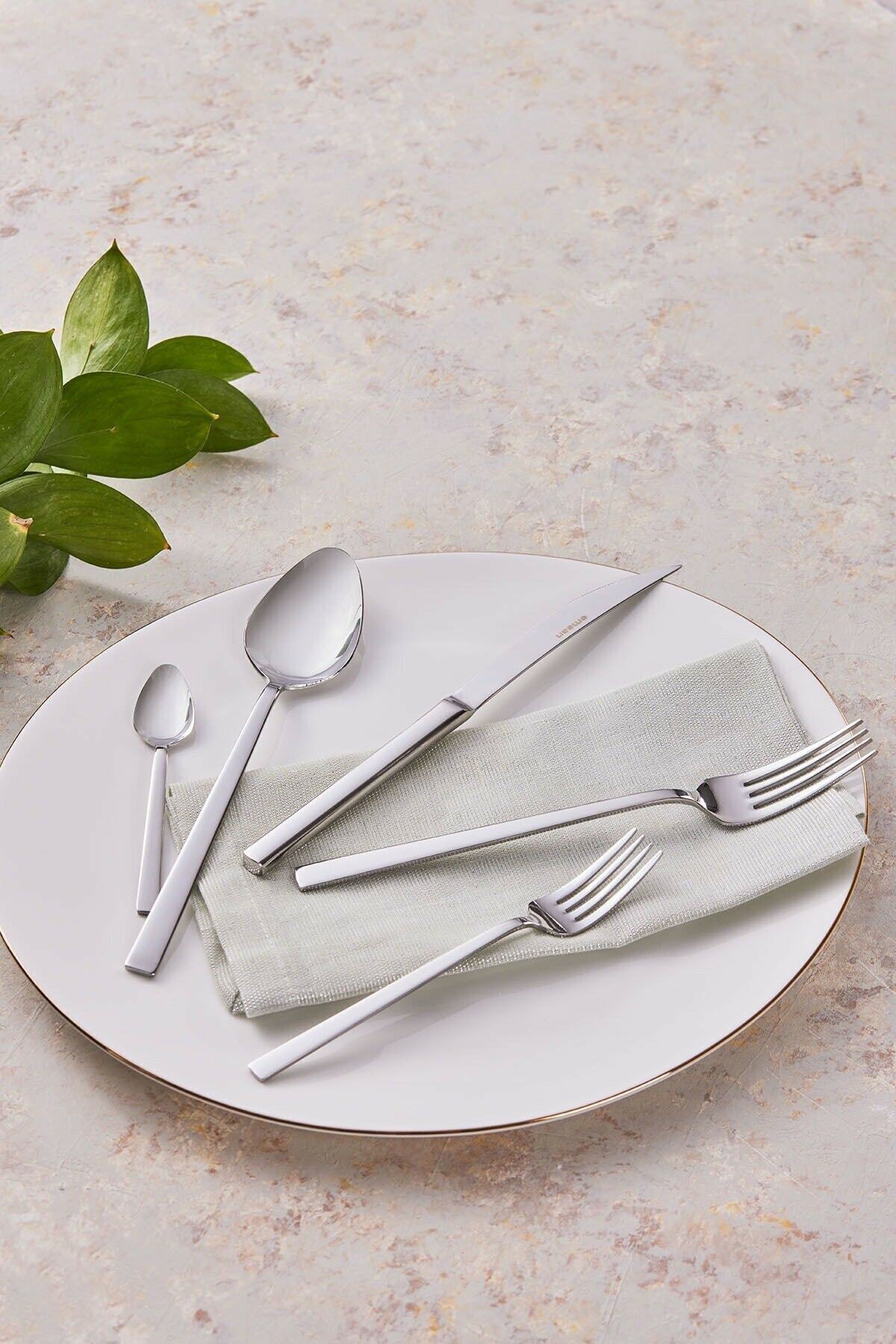 Emsan talia 60 Piece 12 Place Setting Boxed Flatware Set - MALLTURK