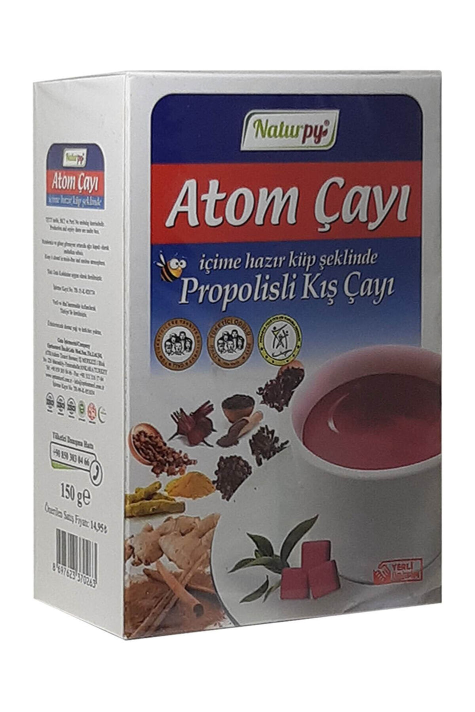 Naturpy Atom Tea with Propolis, Natural Flavor, 150g, 2 Packs - MALLTURK