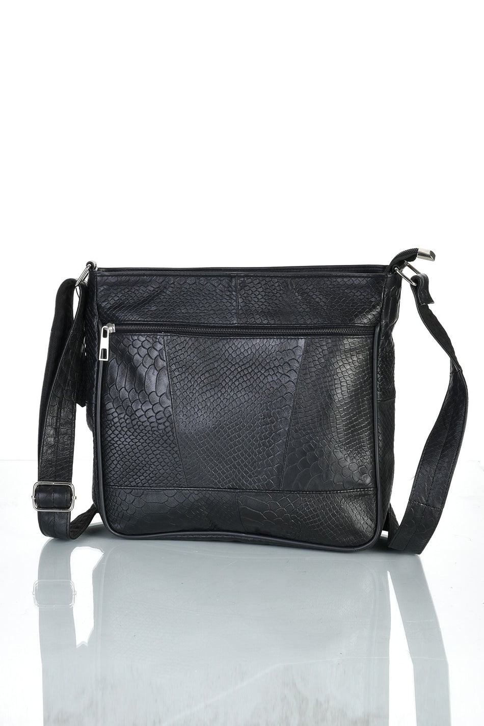 Fubileather 100% Genuine Leather Women's Crossbody Bag Black